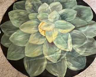 Hand-painted round rug