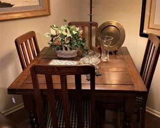 Barley twist table and 4 chairs