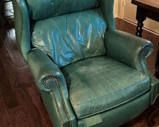 Green leather recliner