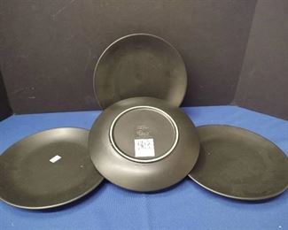 Set of 4 Black 8" Plates