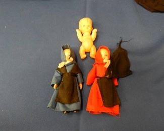 3 Vintage Plastic Dolls