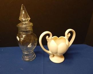 Vintage Jar with Lid & Vase
