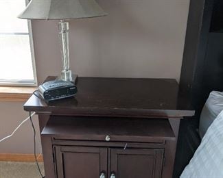 Cherry finish tall dresser and two nightstands