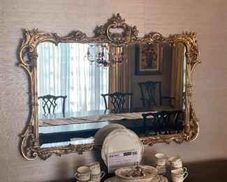 Large Carved Gold Framed Mirror