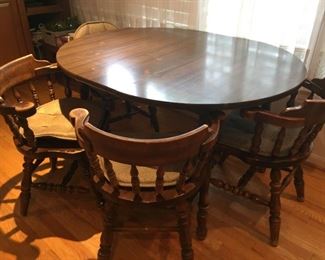 Dining room table and chairs.