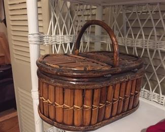 Rattan handle basket.