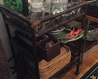 Tea cart and party ware.