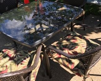 Patio table and chair,