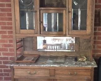 Beautiful Hutch with Marble shelf.