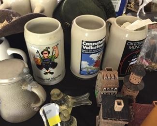 Large selection of German steins and other items from Germany.