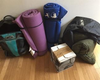 Assorting sporting goods.