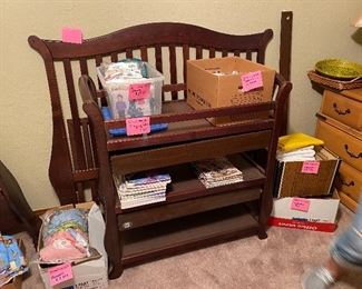 Baby bed and matching changing table