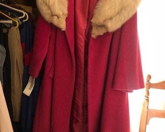 Darling Magenta Pink Full Length Fox Collared Coat