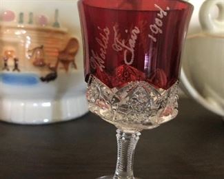 World's Fair 1904 Cordial Ruby Glass