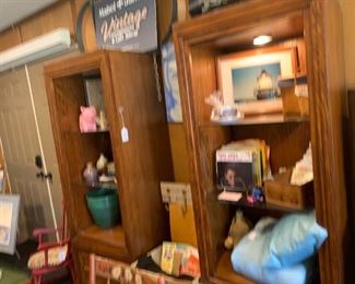 Bookcase cabinet storage units - set of 2