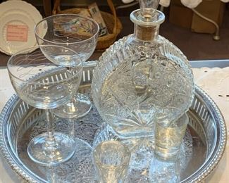 Bar ware, Decanter, Stainless tray,