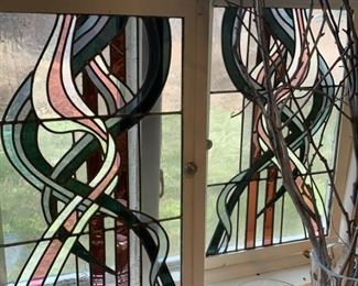 Stained glass windows, cupboard doors