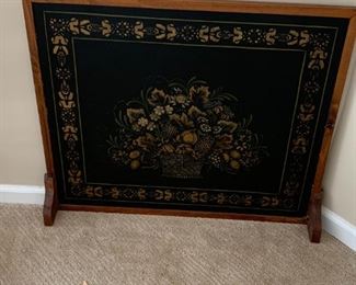 Fireplace screen, hand painted by local artist Anne Marie Andrews