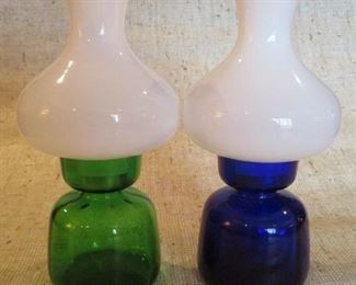 1970'S SCANDINAVIAN GLASS CANDLE HOLDERS