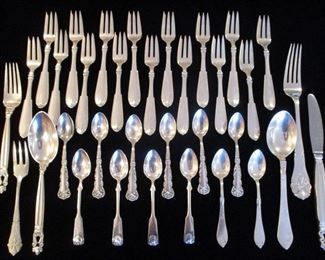 LOTS OF FINE STERLING AND 830 SILVER FLATWARE