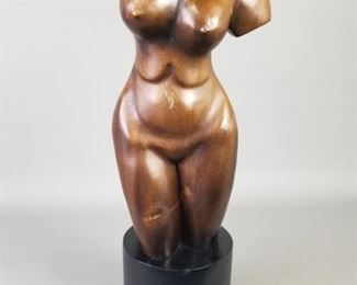 WOODEN NUDE SCULPTURE