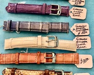 Item 258:  Great selection of snake skin, crocodile, etc. watch bands: $35/Each