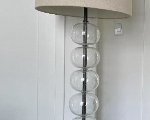Item 38: West Elm Stacked Ball Seeded Glass Floor Lamp - 65": $165