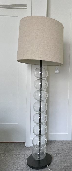 Item 38:  West Elm Stacked Ball Seeded Glass Floor Lamp - 65": $165