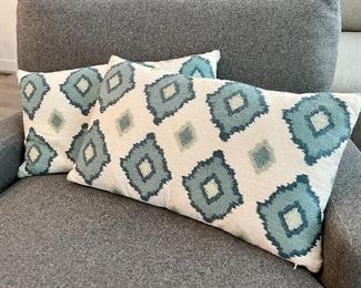Item 5:  (2) Down Pillows, Blue and White:  $52