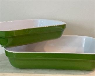Item 98:  (2) Emile Henry Lasagna Dishes in Vert, sizes 96-30 and 96-39: small: $24 large: $32