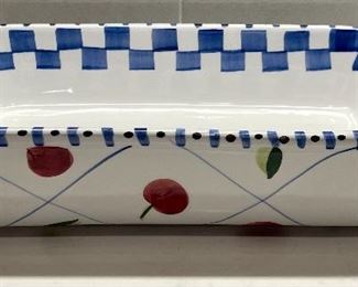 Item 168:  Laurie Gates Rectangular Baking Dish with Apples: $16