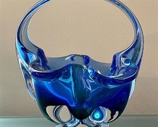 Item 172:  Art Glass Basket:  $48