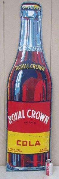 1949 - 59" Tall Metal Royal Crown Cola Bottle Sign