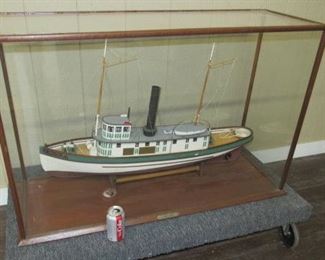 3' Long Wood Ship in Display