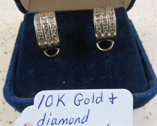 10K Gold & Diamond Earrings