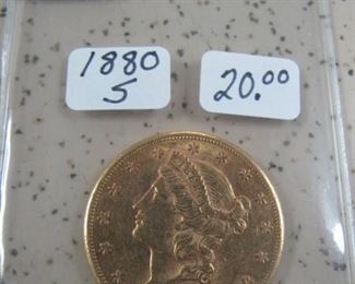 1880-S Gold $20.00 Coin