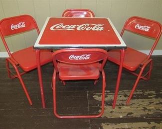 Metal Coke Table & Chairs