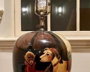 Item 278:  Decorative Lamp with Monkey & Dog - 27": $75