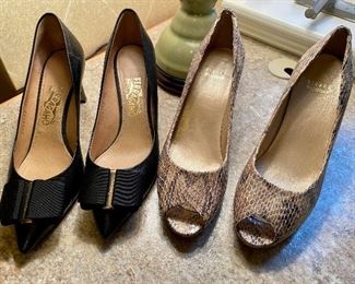Item 310:  Ferragamo Heels (left - size 9): $40 (SOLD)                                                      Item 311:  Stuart Weitzman (right - size 9): $49