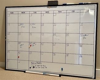 Item 283:  Large Dry Erase Calendar Board - 47.5" x 34.5":  $58