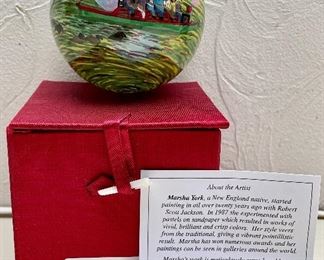 Item 294:  Hand Painted "Swan Boats" Christmas Ornament: $12