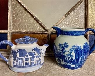 Item 34:  "Shard" Pottery Pitcher (left): $38                                            Item 35:  Antique Victoria Ware Ironstone (right): $38