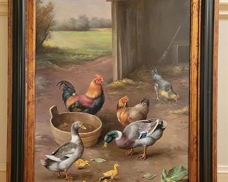 Item 340:  Giclee on Canvas - Chickens, Signed on lower left "Evans": $225