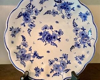 Item 20:  Blue and White Floral Plate: $14