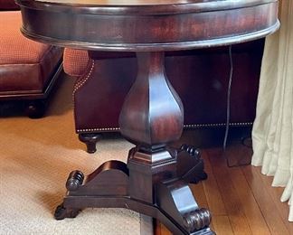 Item 45:  (2) Ralph Lauren Pedestal Side Tables with Claw on Ball Feet - 30" x 30":  $525 ea