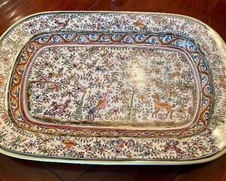 Item 62:  Large Decorative Hand Painted Serving Platter - 18":  $68