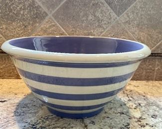 Item 83:  Terramoto San Francisco Blue & White Striped Mixing Bowl:  $22