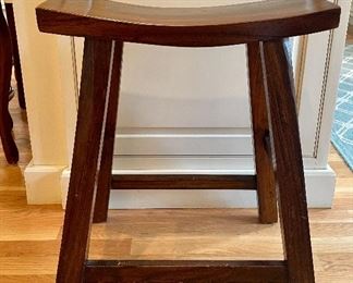 Item 97:  Heavy duty wood stool - 18.25"l x 8.5"w x 22.75"h: $45