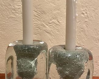 Item 103:  Pair of Henry Dean Candle Holders - approx 3.5": $48 for pair