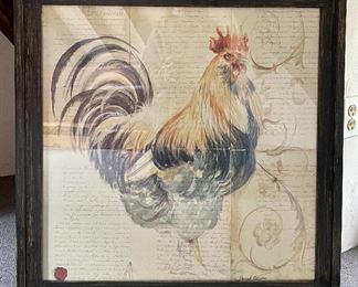 Item 161:  Rooster Print - 29" x 29": $125